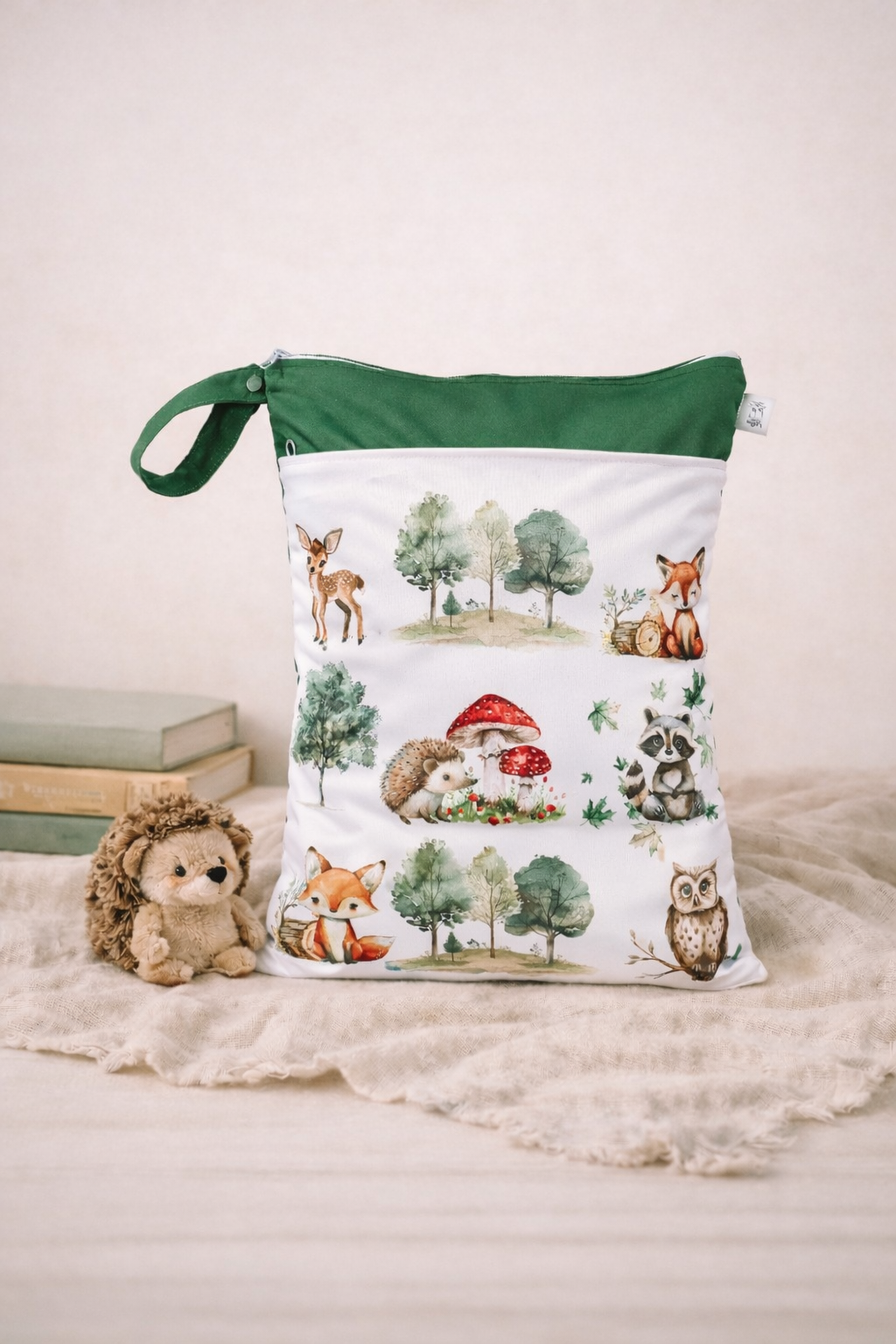 Wetbag Maxi "Fuchs im Wald"– personalisierbare Nasstasche für Kita & Kindergarten und Reisen