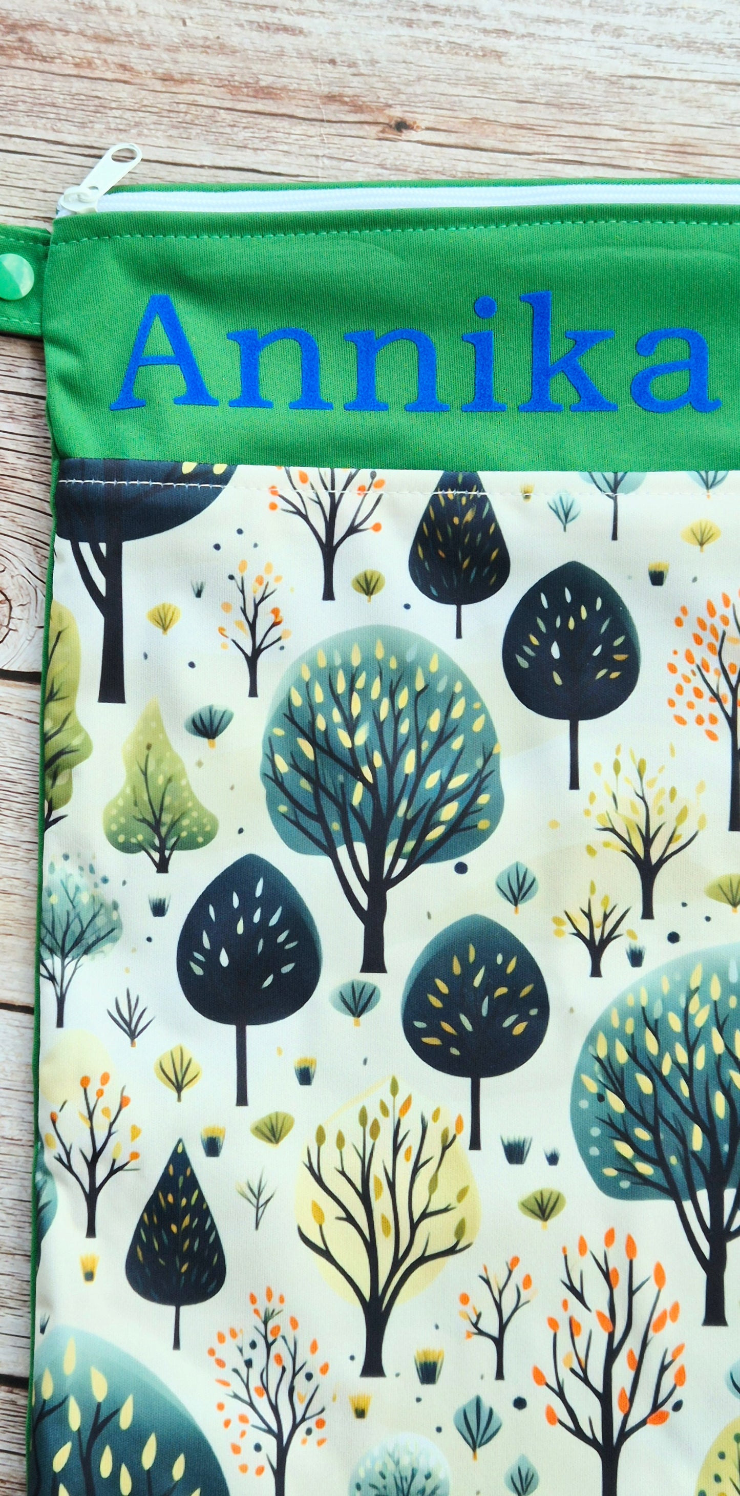 Wetbag "Waldgeflüster"– personalisierbare Nasstasche für Kita & Kindergarten und Reisen