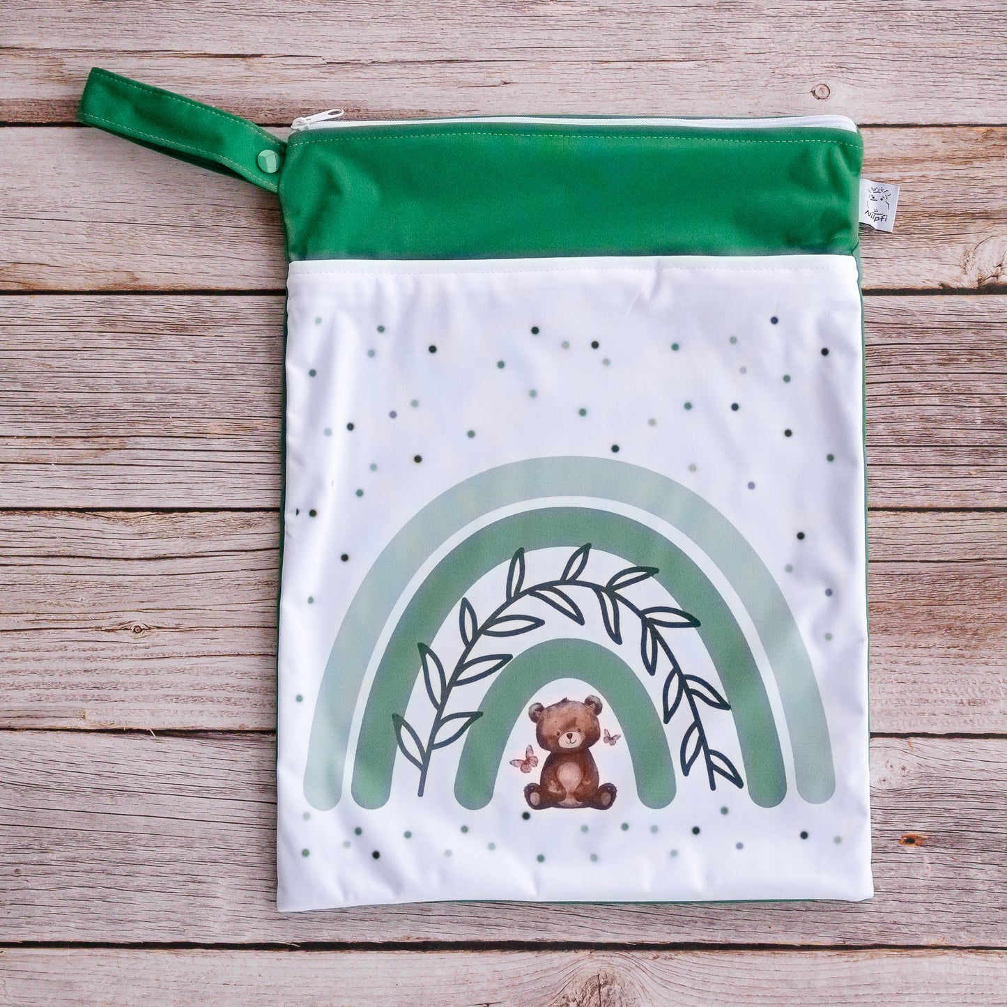 Wetbag Maxi 2er Set "Teddy Grün" Nasstasche