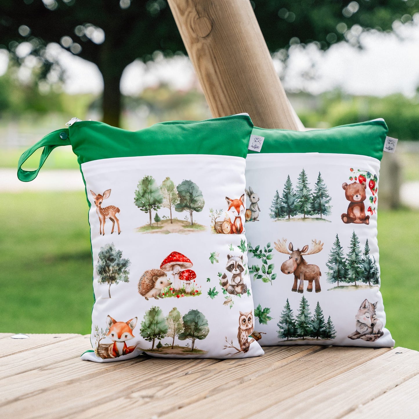 Wetbag Maxi 2er Set "Teddy im Wald" Nasstasche