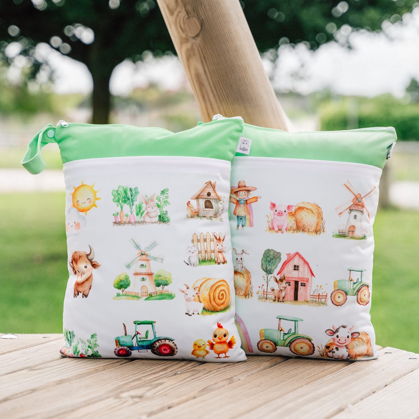 Wetbag Maxi 2er Set "Farm" Nasstasche