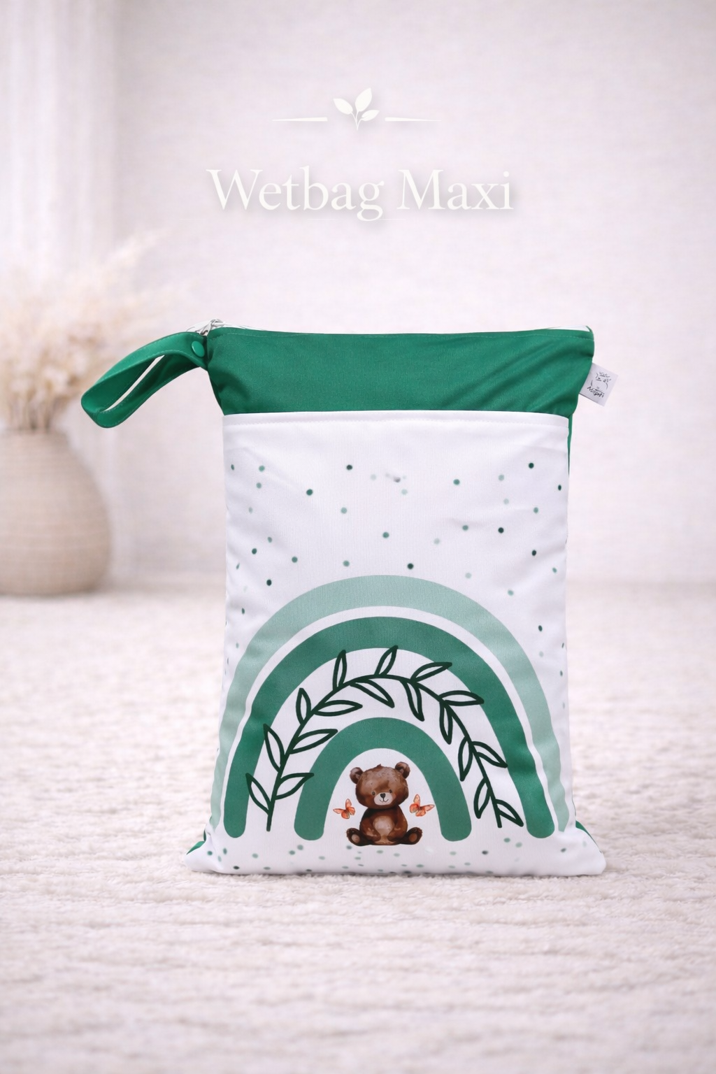 Wasserdichte Wetbag für Baby Windeln personalisiert mit Namen süßes teddy Tier Design wiederverwendbar