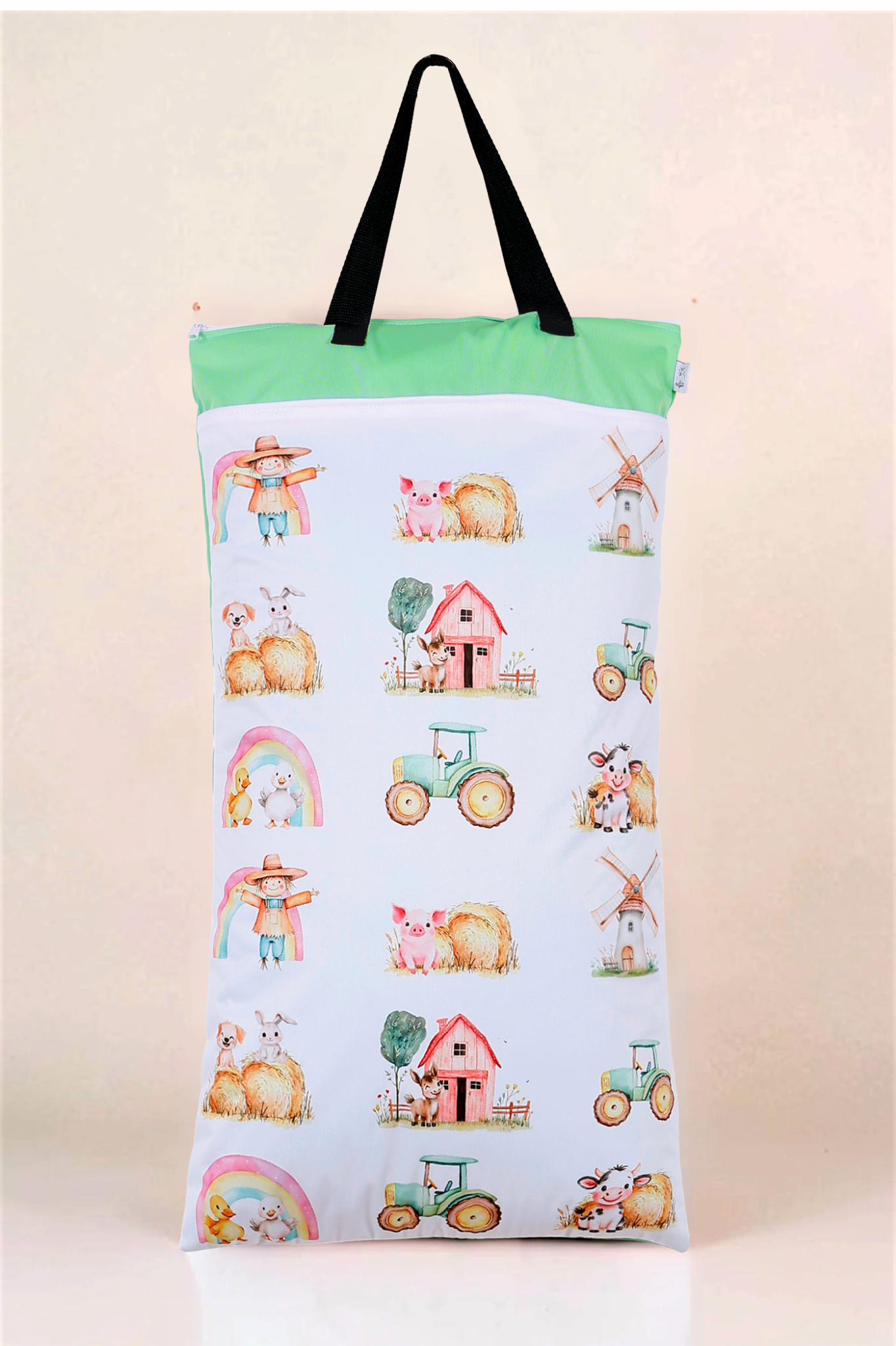 Wetbag XXL 2er Set "Farm" Nasstasche– große Nasstasche für Stoffwindeln, Schwimmen & Reisen