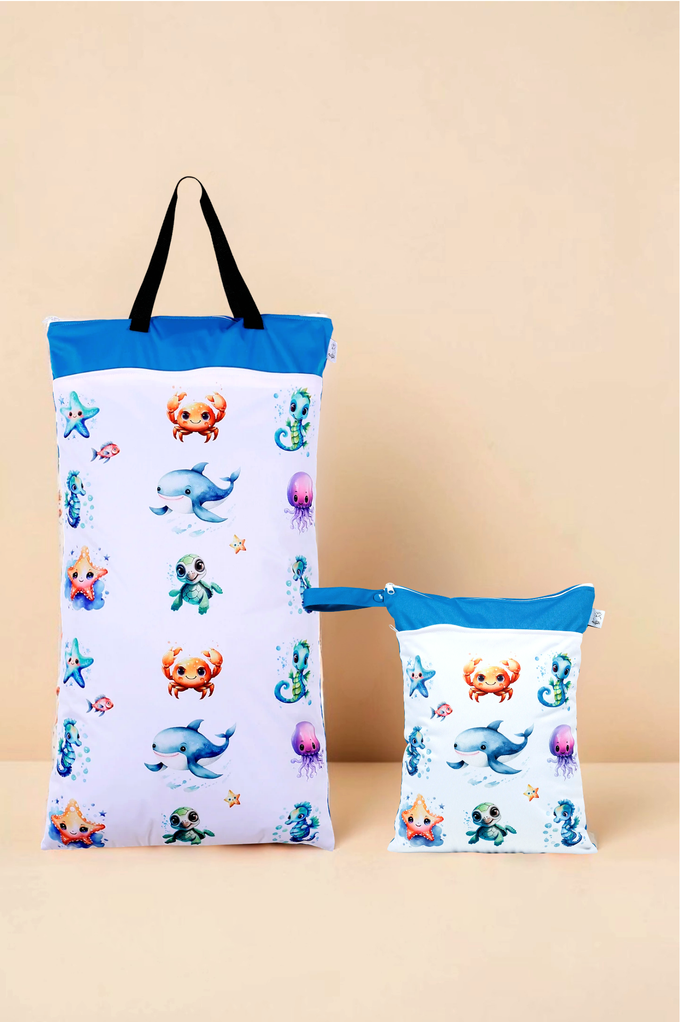 Nilpfi Maxi & XXL 2er Set "Ozean" – Nasstaschen für Schwimmen & Urlaub