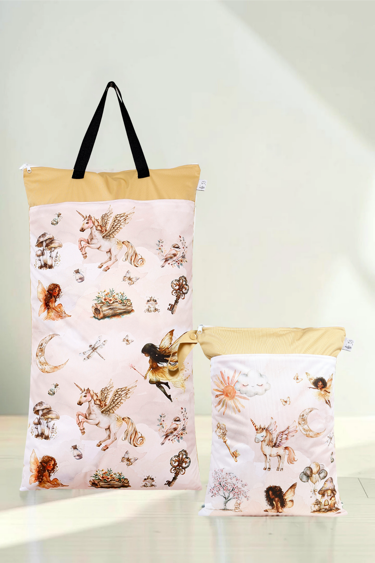 Nilpfi Maxi & XXL 2er Set "Einhorntraum" – Nasstaschen für Kita & Schwimmen