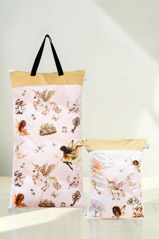Nilpfi Maxi & XXL 2er Set "Einhorntraum" – Nasstaschen für Kita & Schwimmen