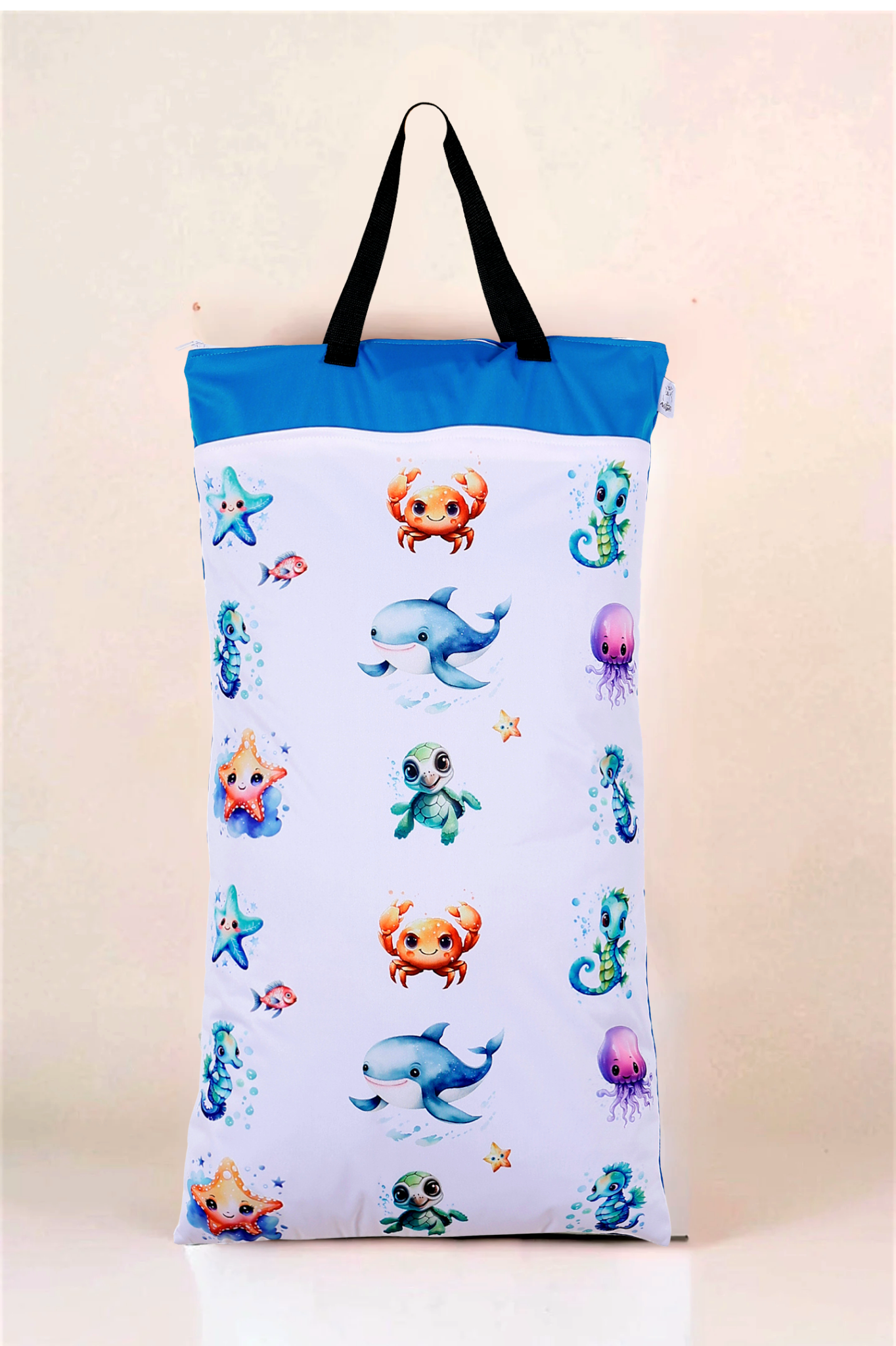 Wetbag XXL 2er Set "Ozean" Nasstasche– große Nasstasche für Stoffwindeln, Schwimmen & Reisen
