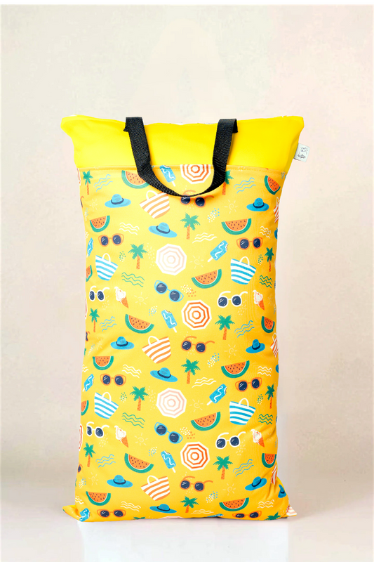 Nilpfi XXL Wetbag "Sommer"– große wasserdichte Nasstasche für Stoffwindeln & Schwimmen