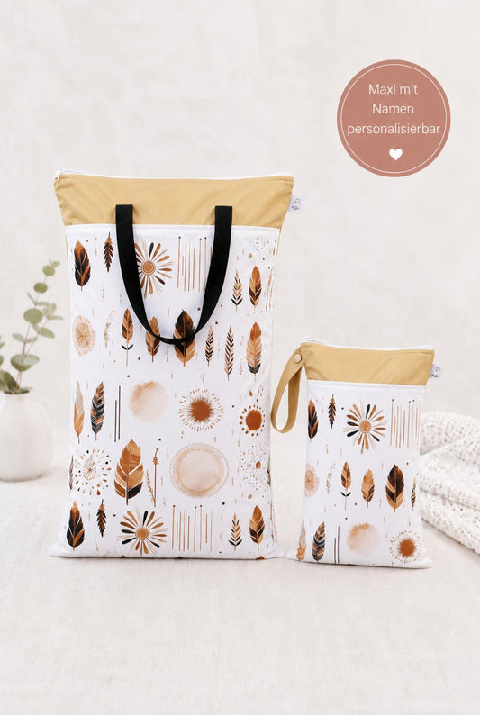 Nilpfi Maxi & XXL 2er Set "goldene Perle" – Nasstaschen für Alltag & Reisen