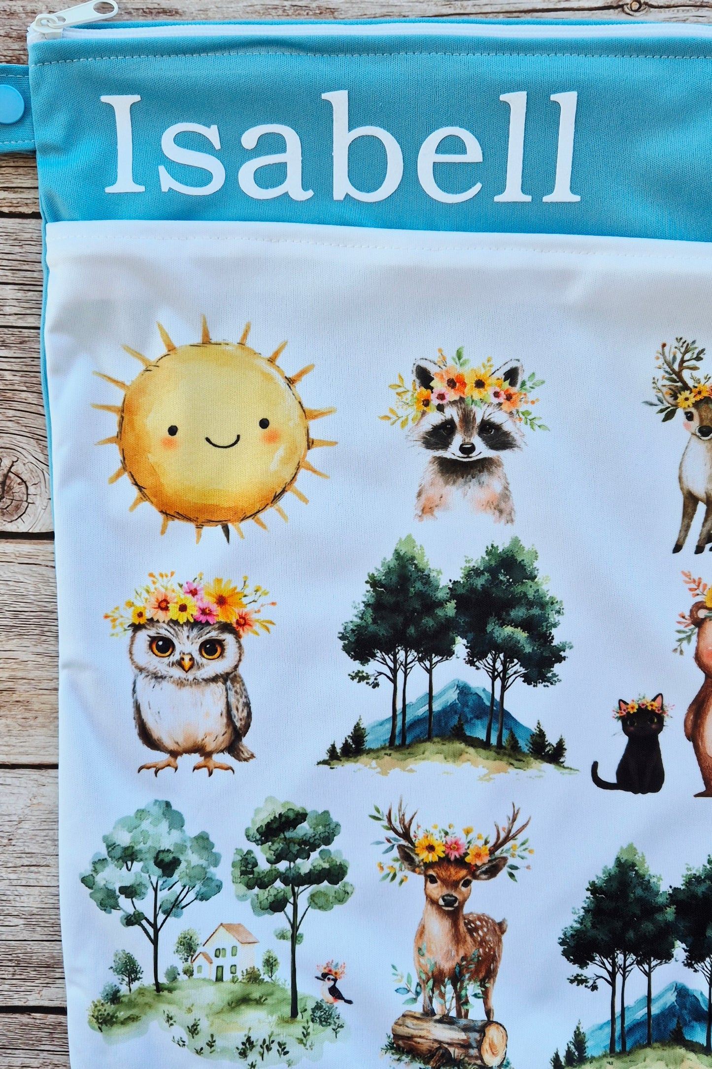 Wetbag Maxi "Sonnenschein"– personalisierbare Nasstasche für Kita & Kindergarten und Reisen