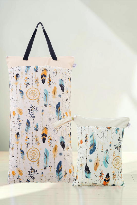 Nilpfi Maxi & XXL 2er Set "Traumfeder" – Nasstaschen für Alltag & Reisen