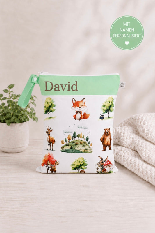 Wetbag Maxi "Papa Bär" – personalisierbare Nasstasche für Kita & Kindergarten und Reisen