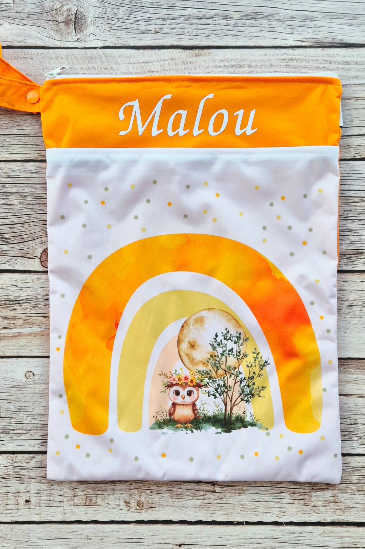 Wetbag Maxi 2er Set "Regenbogen Rosa"-personalisierbare Nasstaschen für Kita & Kindergarten und Reisen