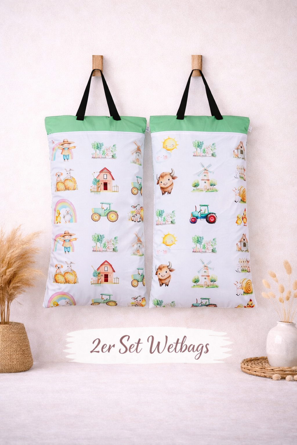 Wetbag Maxi 2er Set "Farm" Nasstasche