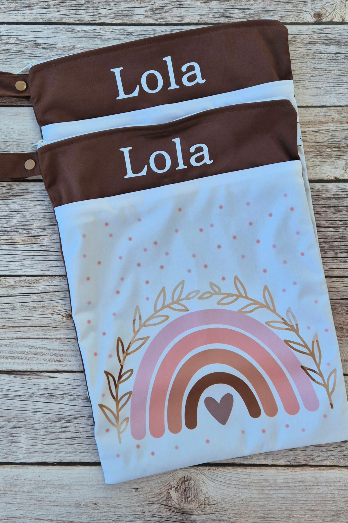 Wetbag Maxi 2er Set "Fuchs Love"-personalisierbare Nasstaschen für Kita & Kindergarten und Reisen