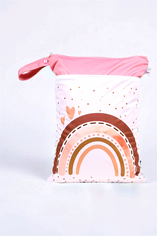 Wetbag "Regenbogen Rosa"– personalisierbare Nasstasche für Kita & Kindergarten und Reisen