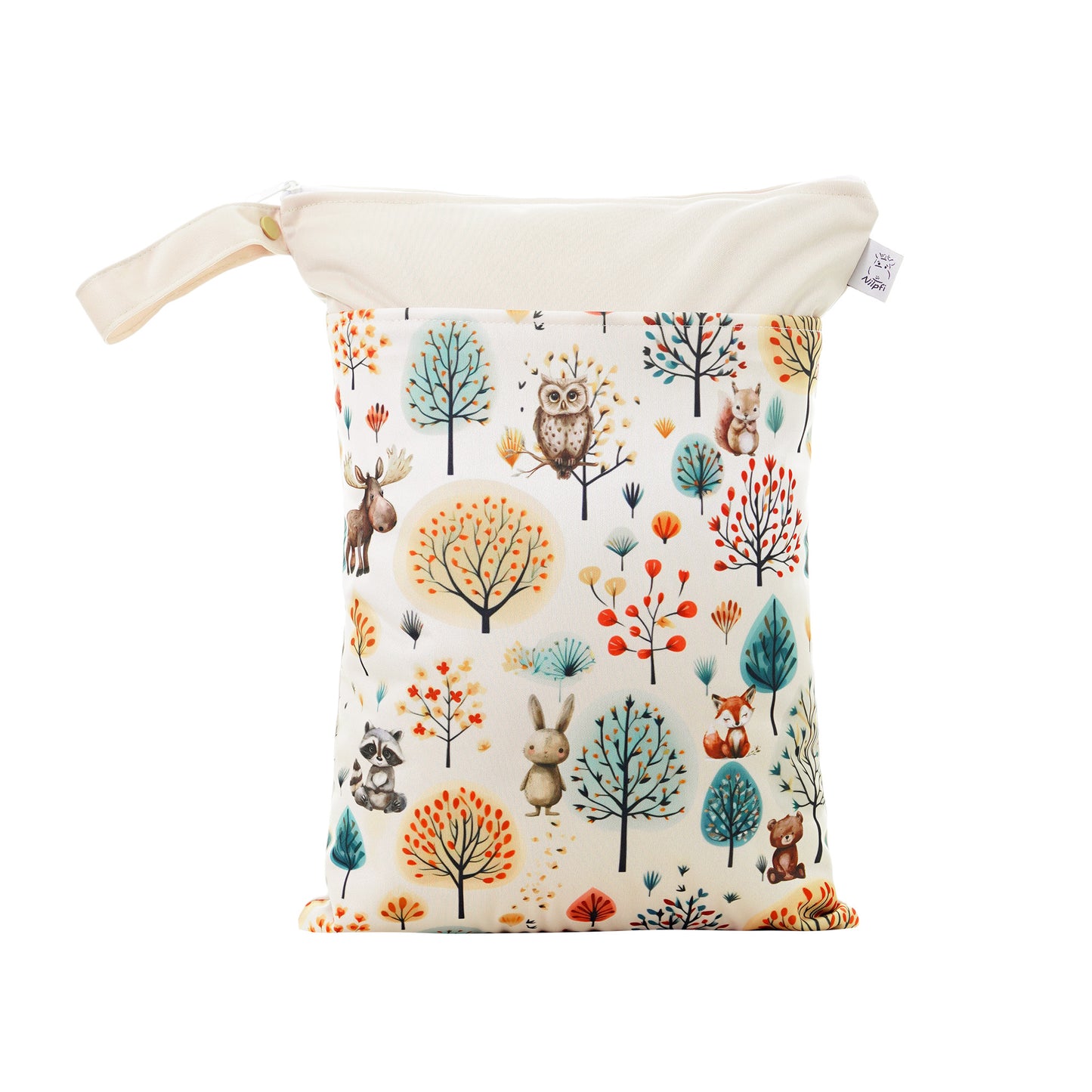 Wetbag Maxi „Waldfreunde“ – personalisierbare Nasstasche mit Tieren