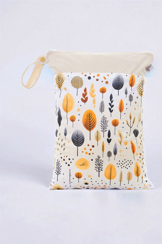 Wetbag Maxi „Herbsthain“ – personalisierbare Nasstasche für Wechselwäsche