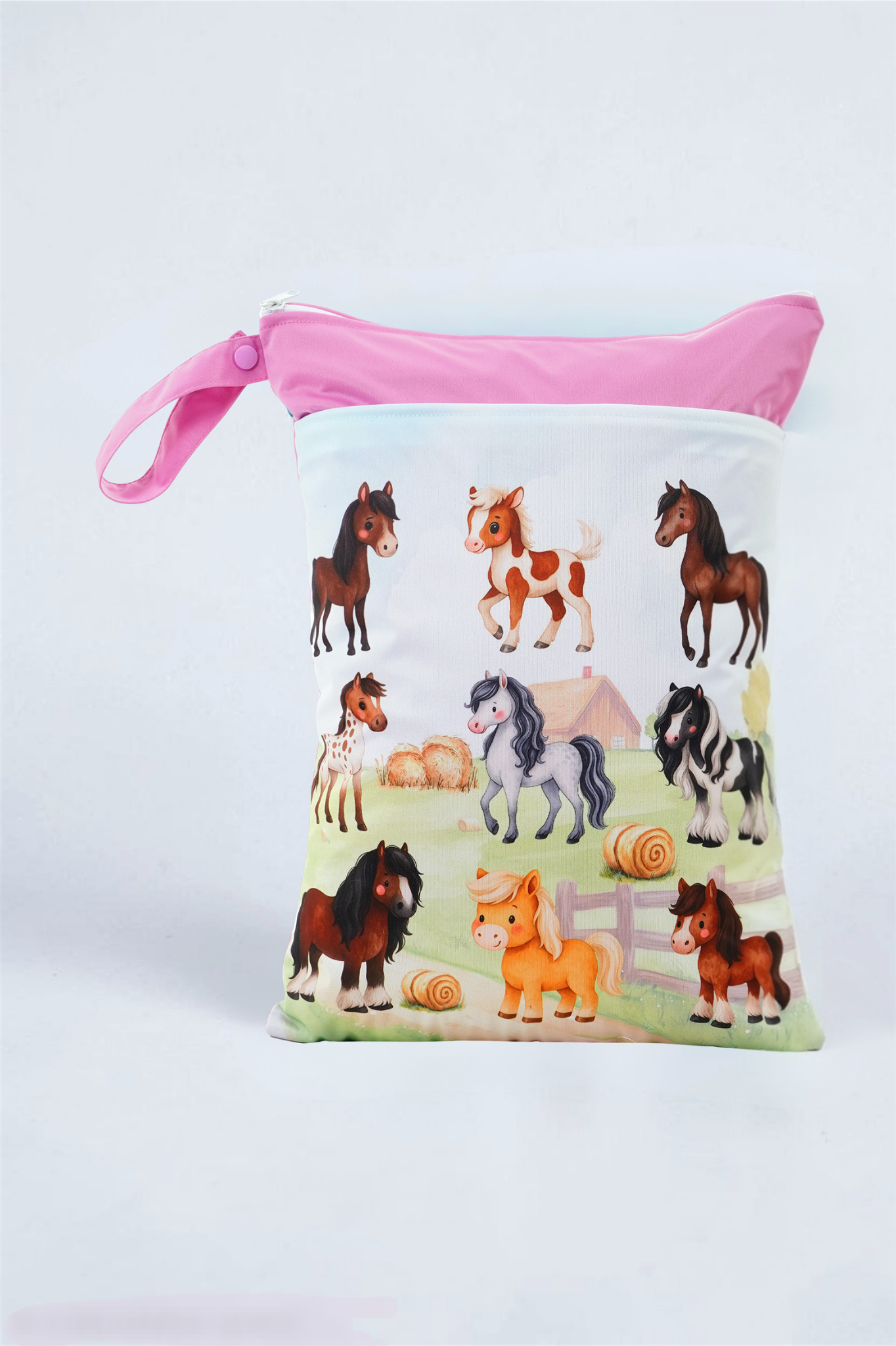 Wetbag Maxi 2er Set "Pferde Abenteuer"-personalisierbare Nasstaschen für Kita & Kindergarten und Reisen