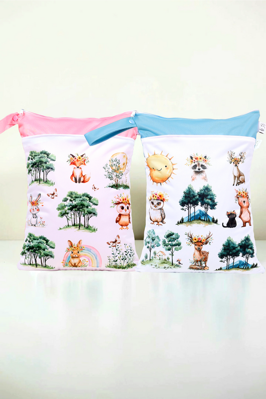 Wetbag Maxi 2er Set "Sonnenschein"-personalisierbare Nasstaschen für Kita & Kindergarten und Reisen