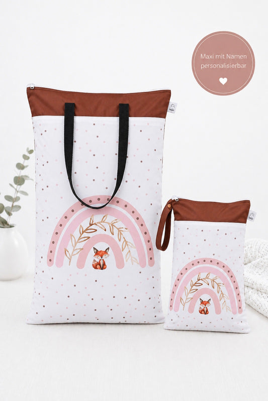 Nilpfi Maxi & XXL 2er Set "Fuchs Love 2" – Nasstaschen für Kita & Ausflüge