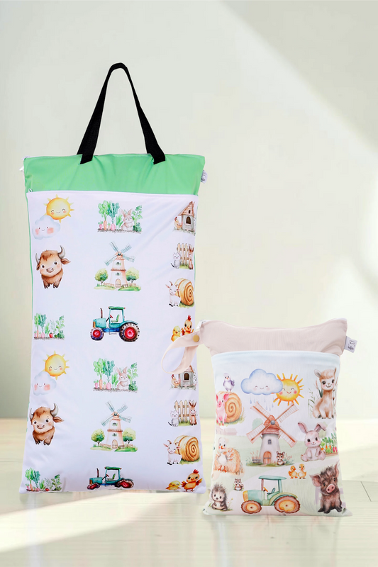 Nilpfi Maxi & XXL 2er Set "Abenteuer im Tiergarten" – Nasstaschen für Kita & Ausflüge