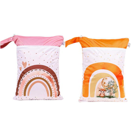 Wetbag Maxi 2er Set "Regenbogen Rosa" Nasstasche
