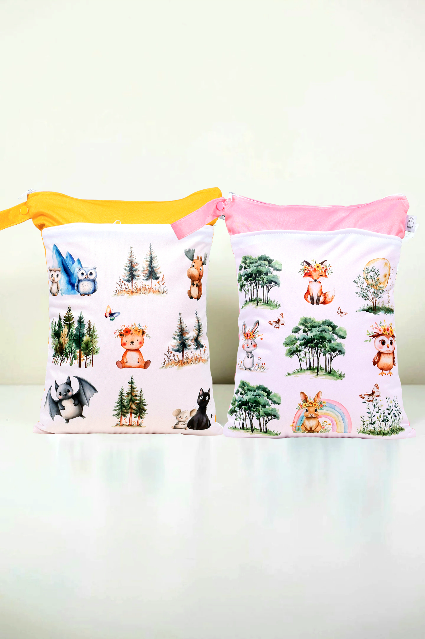 Wetbag Maxi 2er Set "Spring"-personalisierbare Nasstaschen für Kita & Kindergarten und Reisen