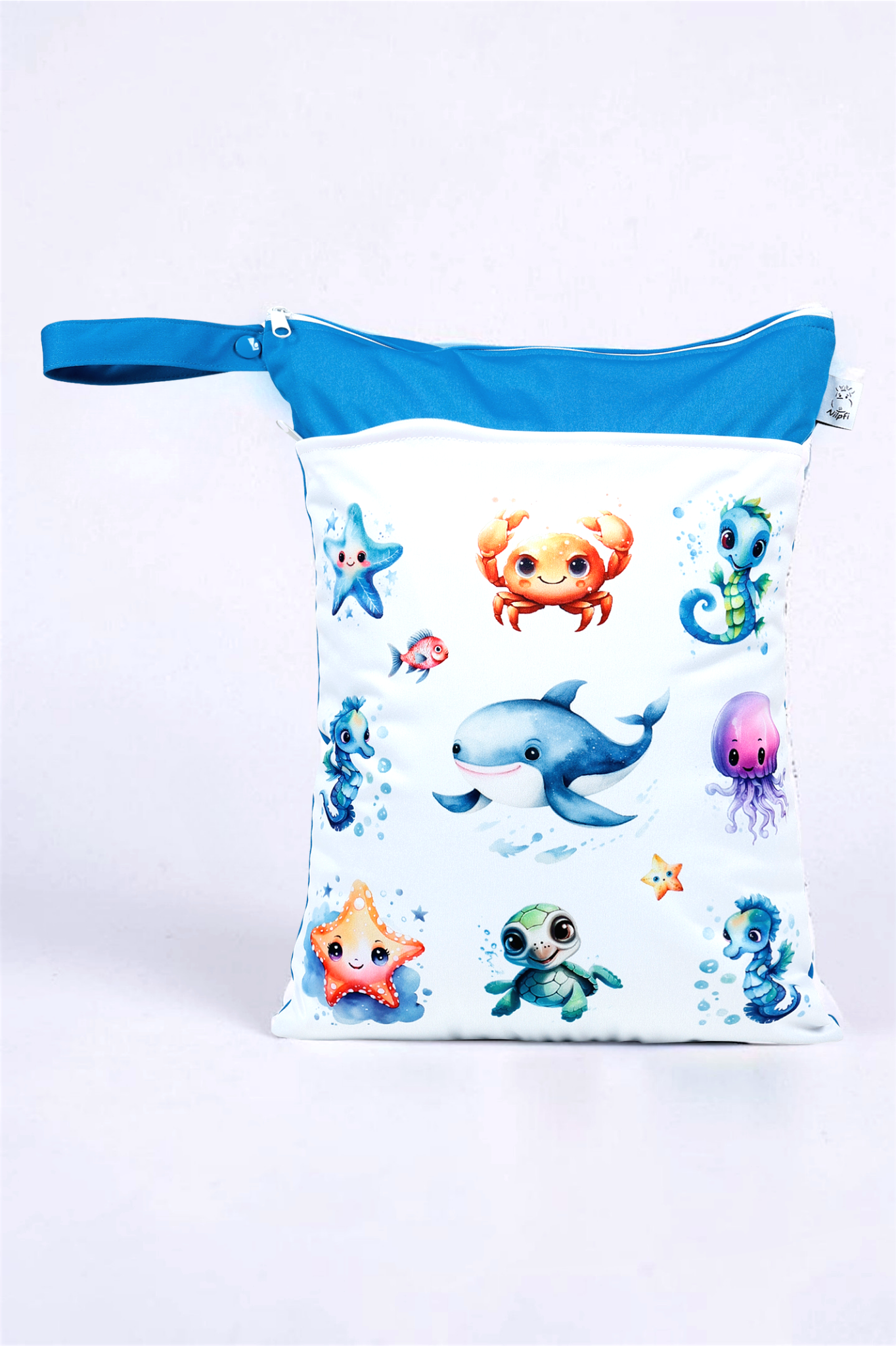 Wetbag Maxi "Ozean"– personalisierbare Nasstasche für Kita & Kindergarten und Reisen