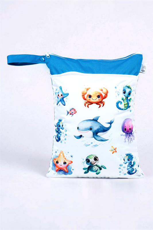 Wetbag Maxi "Ozean"– personalisierbare Nasstasche für Kita & Kindergarten und Reisen