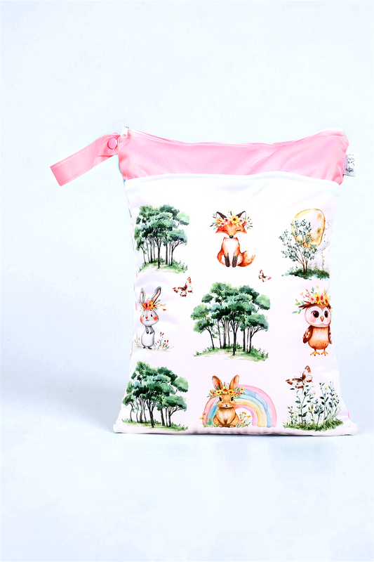 Wetbag Maxi "Spring rosa"– personalisierbare Nasstasche für Kita & Kindergarten und Reisen
