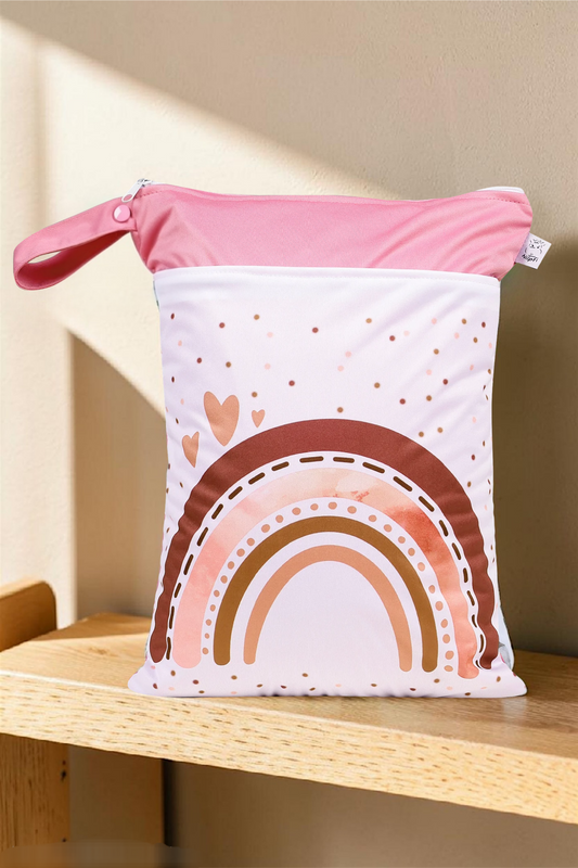 Wetbag "Regenbogen Rosa"– personalisierbare Nasstasche für Kita & Kindergarten und Reisen