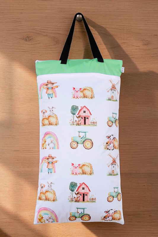 Nilpfi XXL Wetbag "Farm-1"– große wasserdichte Nasstasche für Stoffwindeln & Schwimmen