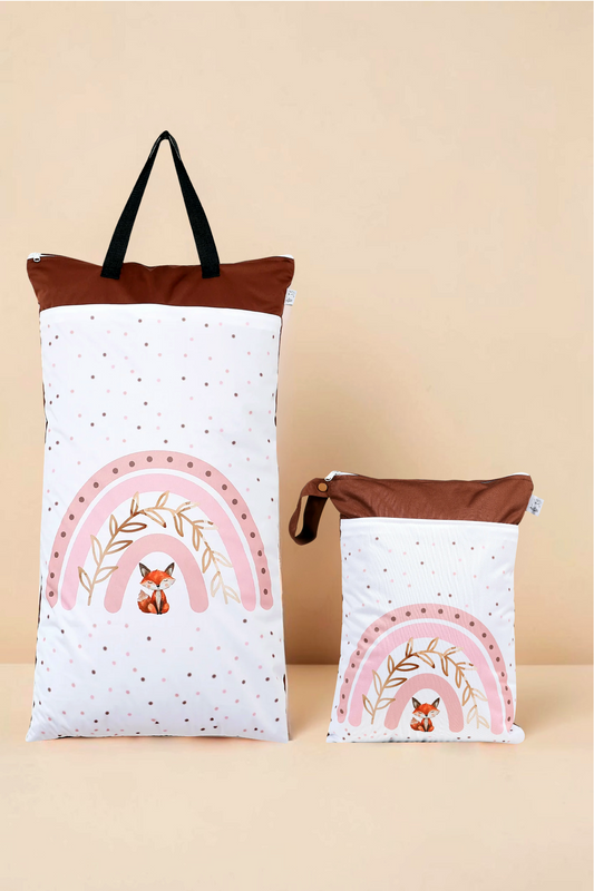 Nilpfi Maxi & XXL 2er Set "Fuchs Love 2" – Nasstaschen für Kita & Ausflüge
