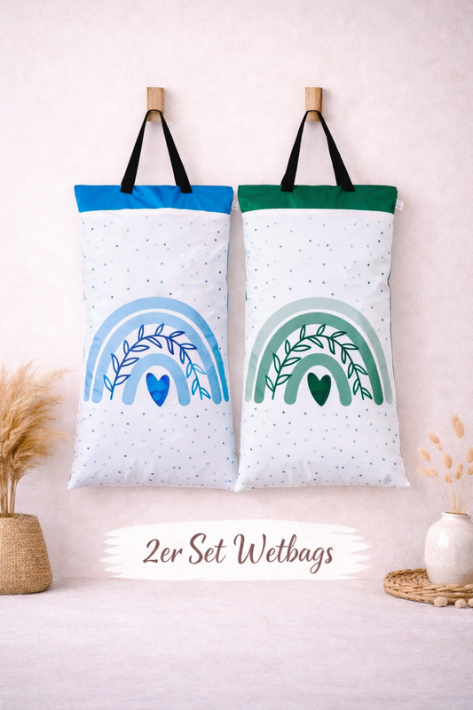 Nilpfi XXL Wetbag 2er Set "grünes Herz"