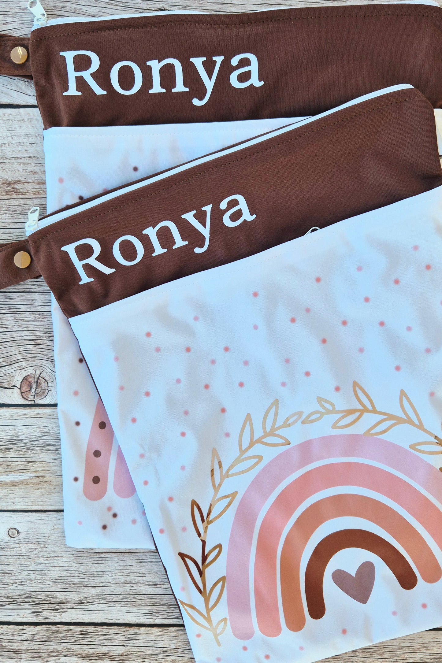Wetbag Maxi 2er Set "Fuchs Love"-personalisierbare Nasstaschen für Kita & Kindergarten und Reisen