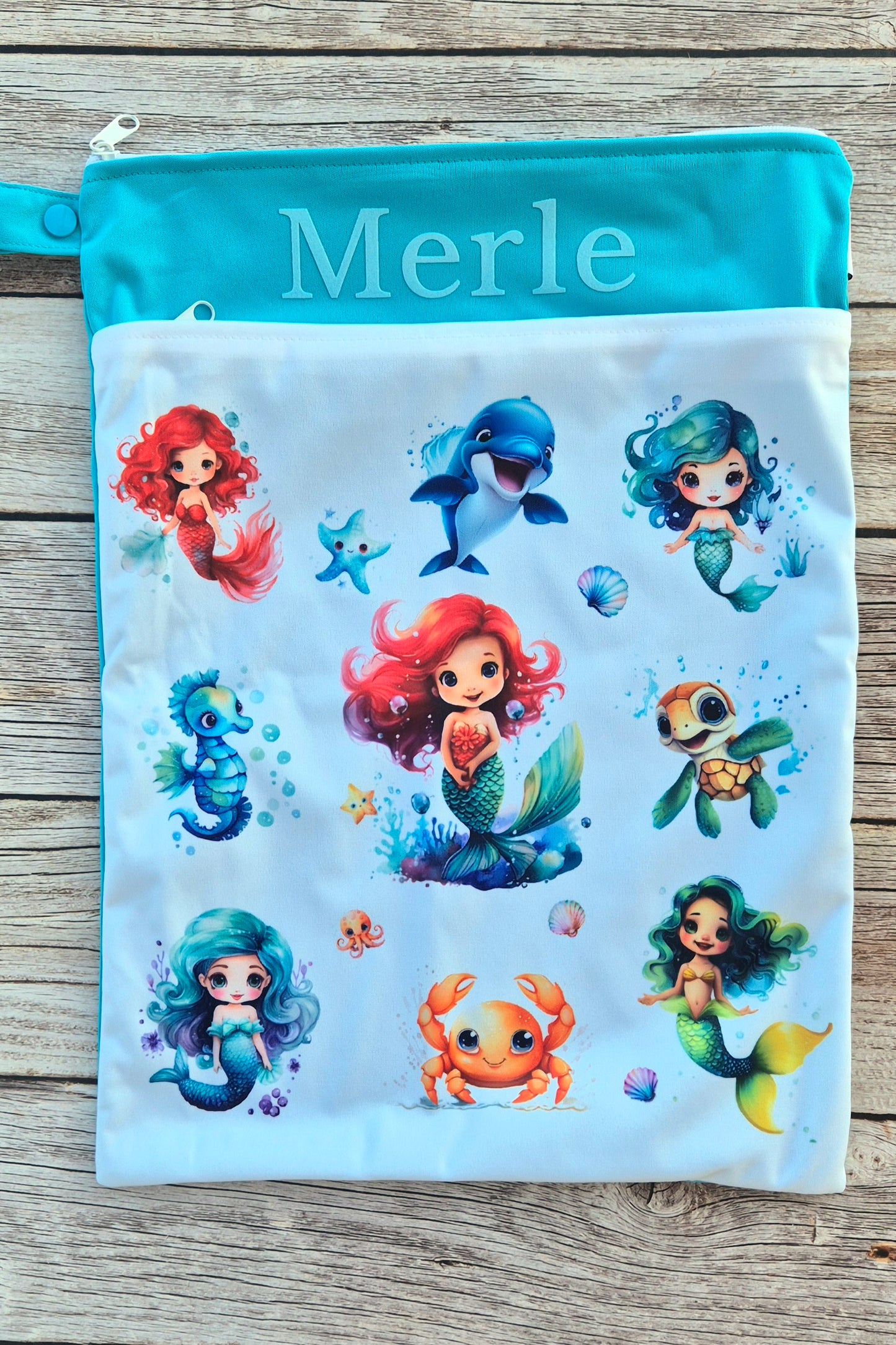 Nilpfi Maxi & XXL 2er Set "Meerjungfrau" – Nasstaschen für Schwimmbad & Urlaub
