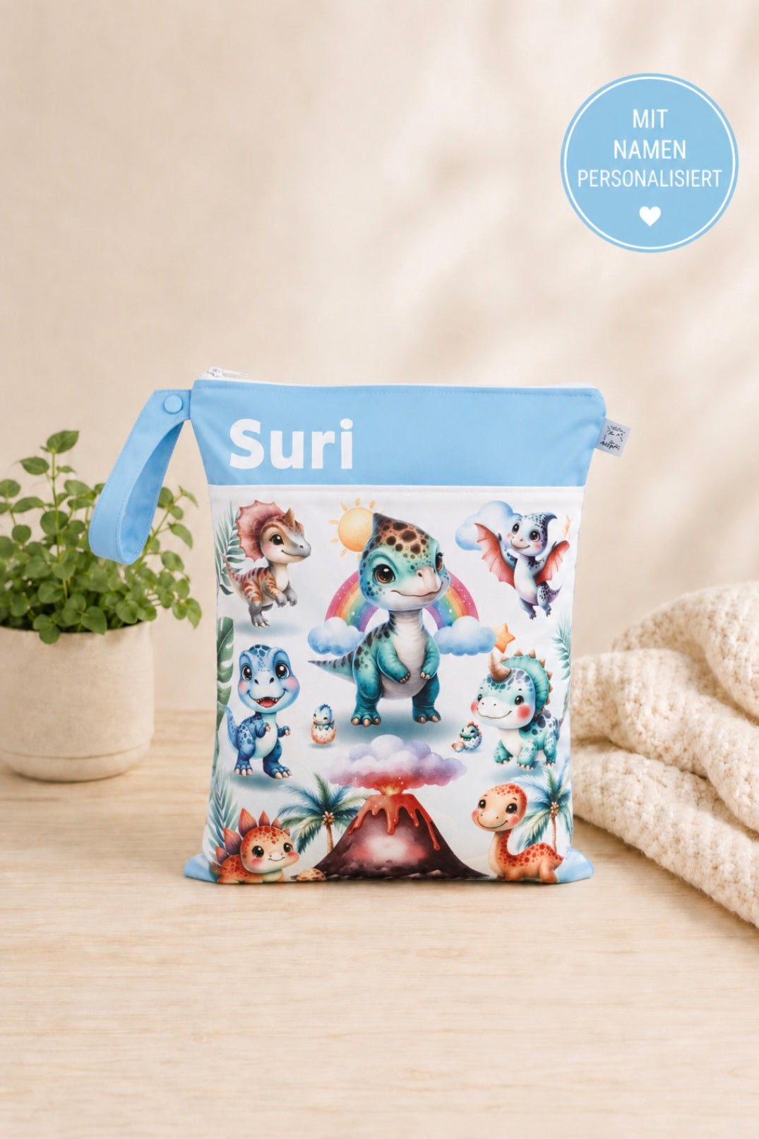 Wetbag Maxi "Abenteuer im Zauberland"– personalisierbare Nasstasche für Kita & Kindergarten und Reisen