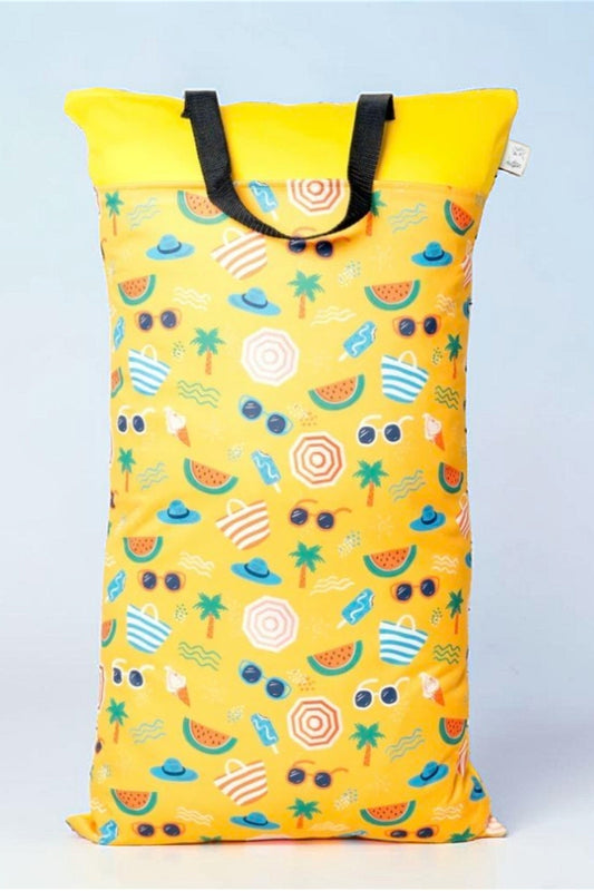 Nilpfi XXL Wetbag "Sommer"– große wasserdichte Nasstasche für Stoffwindeln & Schwimmen