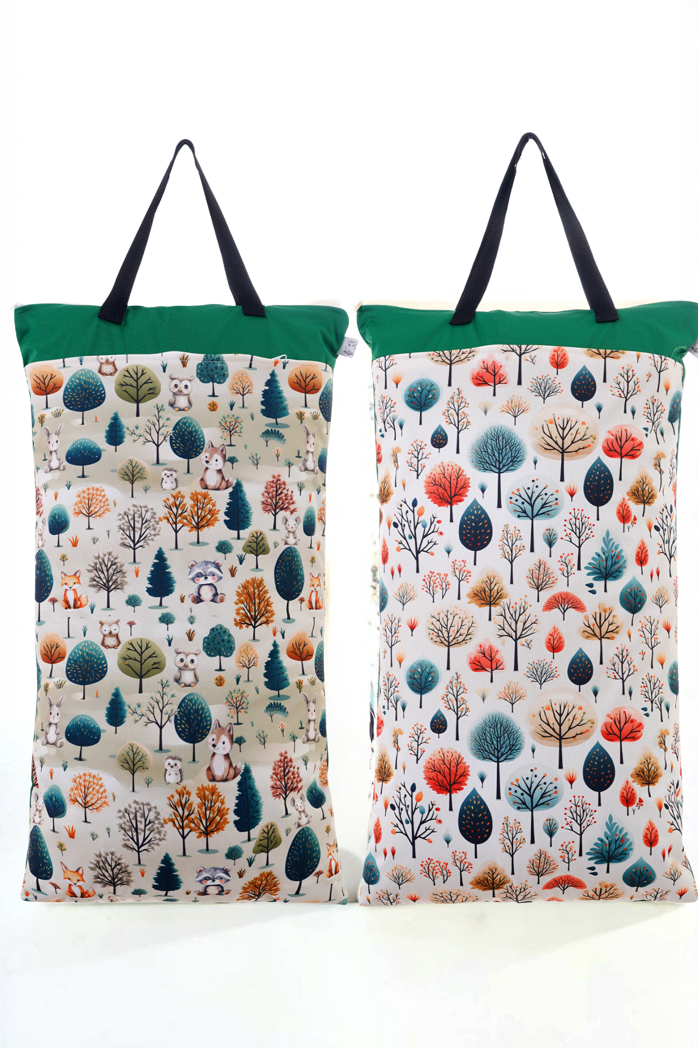 Nilpfi XXL Wetbag 2er Set "Waldbande"– große Nasstasche für Stoffwindeln, Schwimmen & Reisen