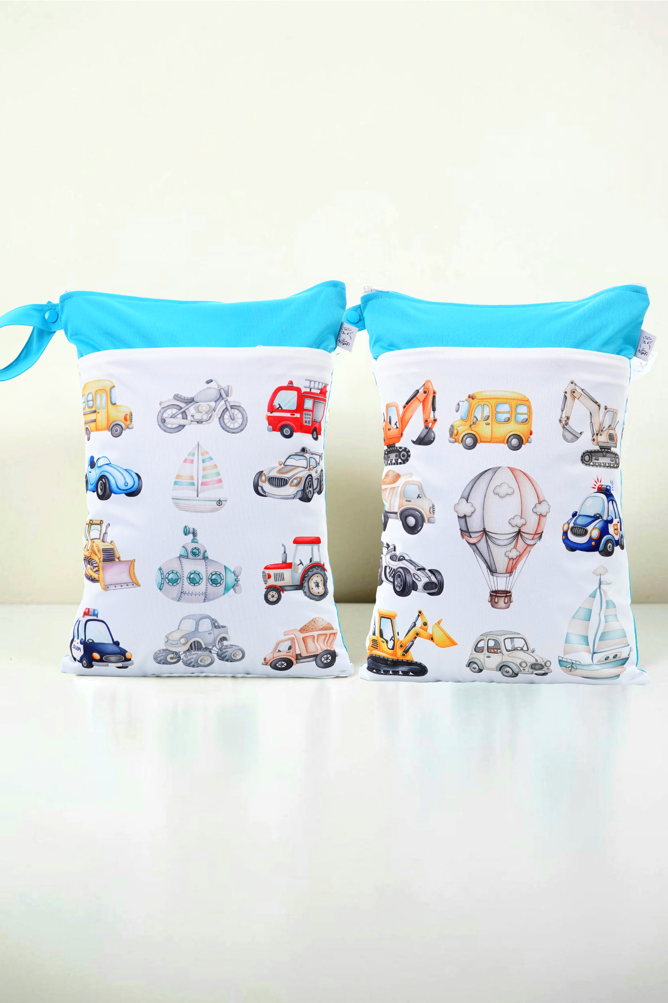 Wetbag Maxi 2er Set "Große Abenteuer"-personalisierbare Nasstaschen für Kita & Kindergarten und Reisen