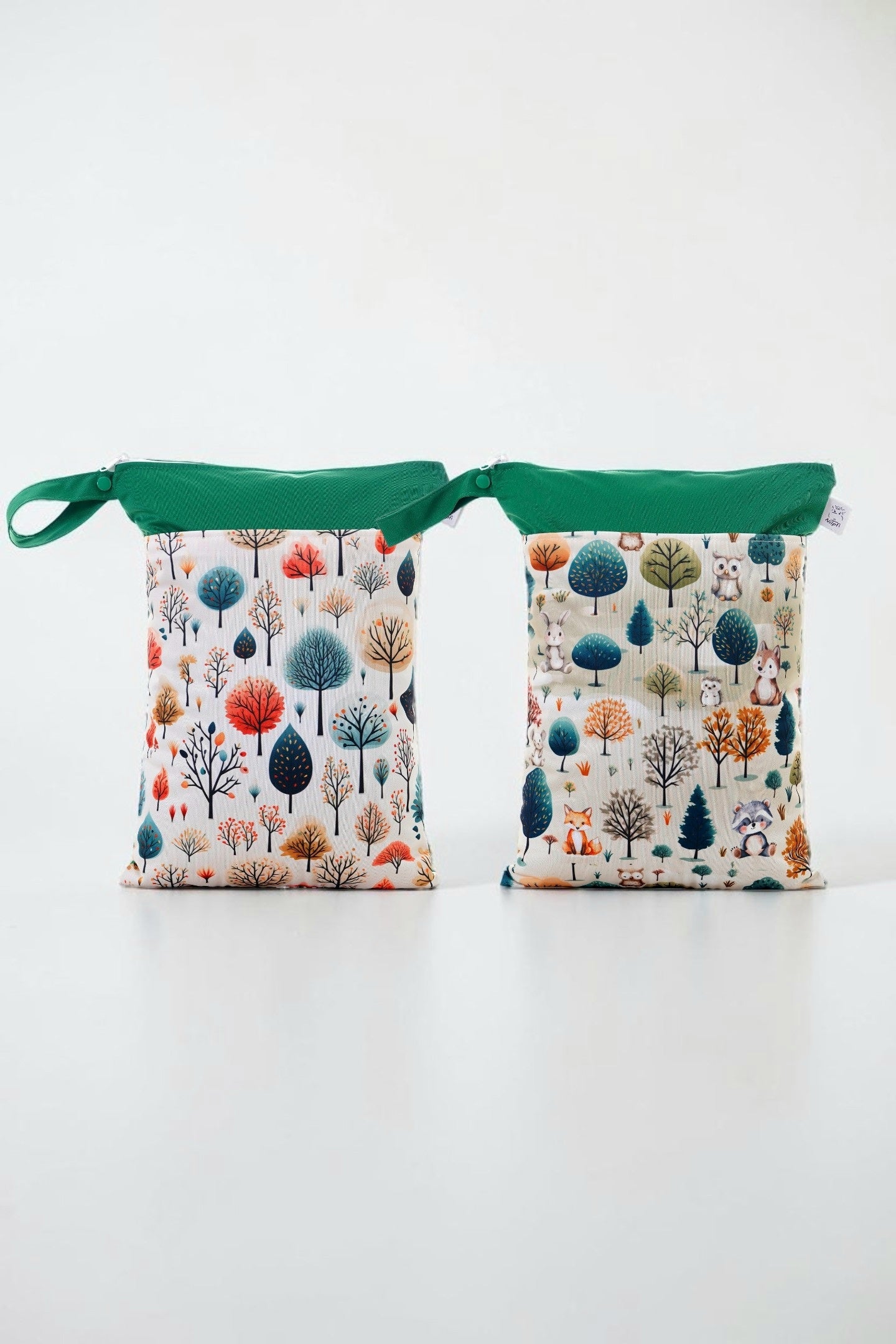 Wetbag Maxi 2er Set "Wald"-personalisierbare Nasstaschen für Kita & Kindergarten und Reisen