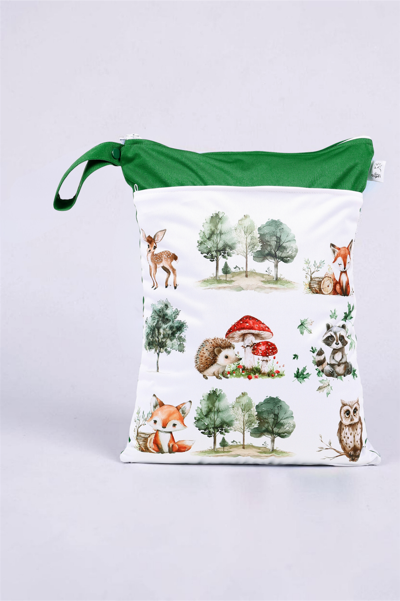 Wetbag Maxi "Fuchs im Wald"– personalisierbare Nasstasche für Kita & Kindergarten und Reisen