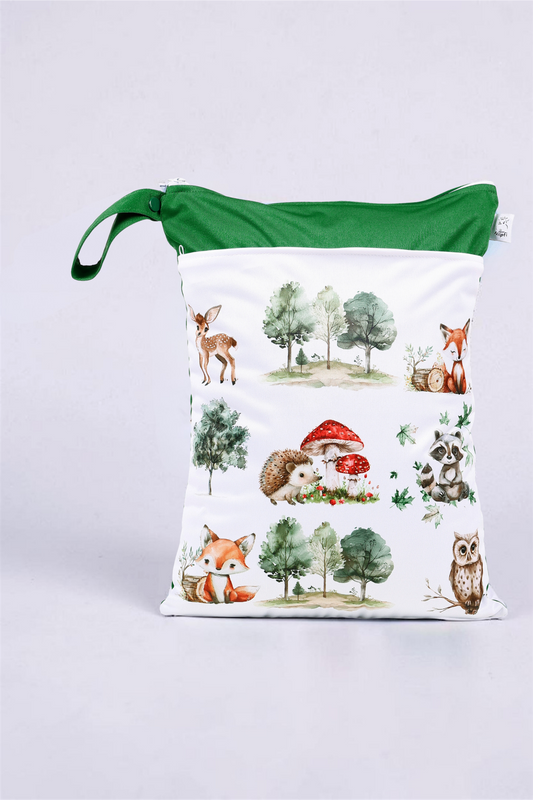 Wetbag Maxi "Fuchs im Wald"– personalisierbare Nasstasche für Kita & Kindergarten und Reisen