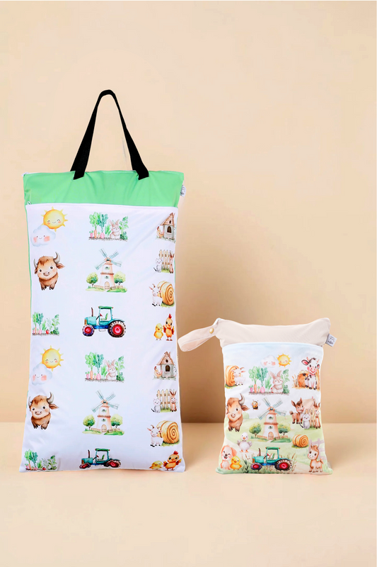 Nilpfi Maxi & XXL 2er Set "Abenteuer im Tiergarten" – Nasstaschen für Kita & Ausflüge