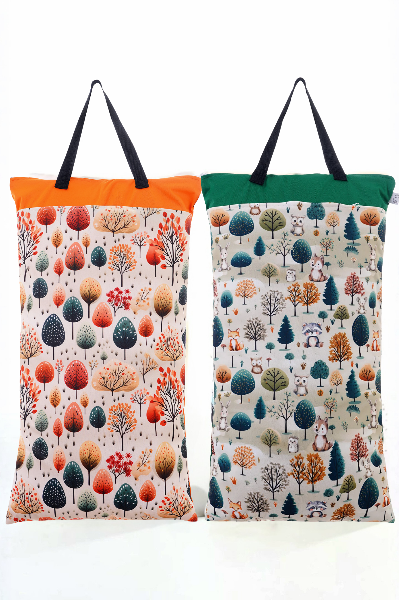 Wetbag XXL 2er Set "Waldfarben" Nasstasche– große Nasstasche für Stoffwindeln, Schwimmen & Reisen