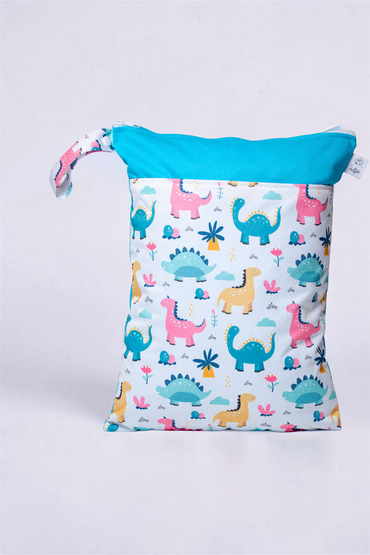 Wetbag Maxi "Dinoworld 6"– personalisierbare Nasstasche für Kita & Kindergarten und Reisen