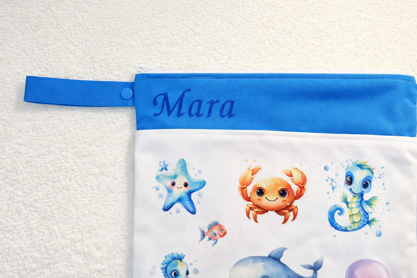 Wetbag Maxi "Ozean"– personalisierbare Nasstasche für Kita & Kindergarten und Reisen