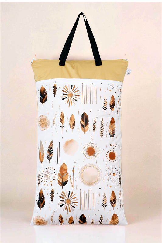 Nilpfi XXL Wetbag "goldene Perle"– große wasserdichte Nasstasche für Stoffwindeln & Schwimmen