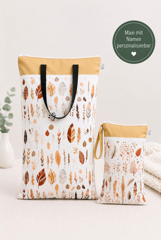 Nilpfi Maxi & XXL 2er Set "Waldfunkeln" – Nasstaschen für Kita & Stoffwindeln